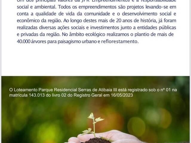 #TE00605 - Terreno para Venda em Atibaia - SP