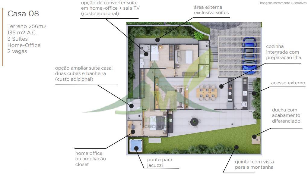 Casa de Condomínio, 3 quartos - Foto 4